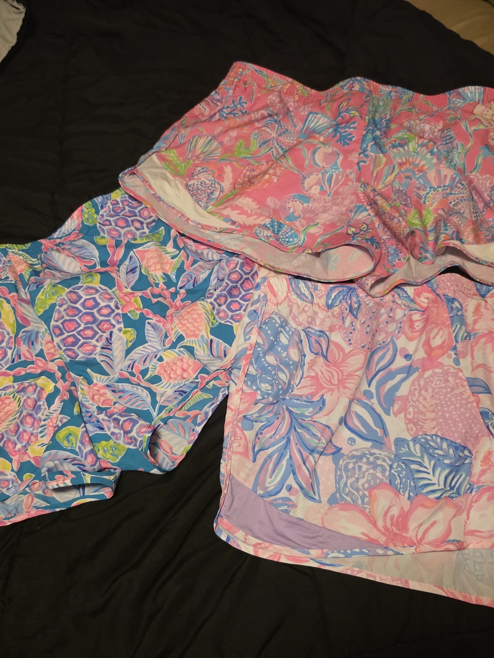 Floral Tropical Print Shorts Set in Pink & Blue